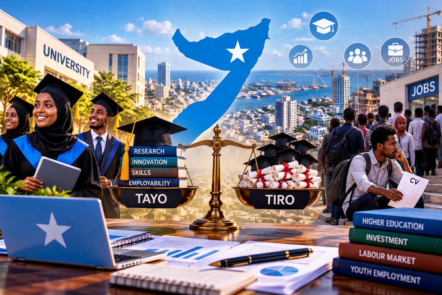 TAYADA MISE TIRADA? Qiimeyn ku saabsan Maalgashiga Tacliinta Sare ee Soomaaliya iyo Shaqaalaysiinta Dhallinyarada Qalin-jabisay